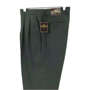 K.C. Collections Men's Green Dress Pants Pleated